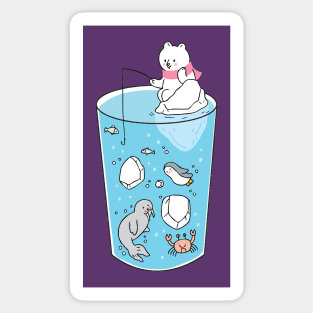 Polar Bear Fishing Sticker